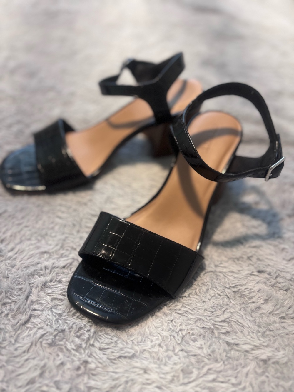 Old Navy Black Ankle-Strap Block Heel Sandals